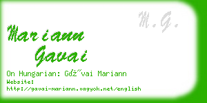 mariann gavai business card